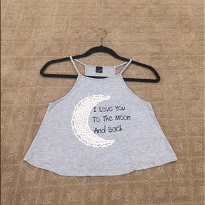 Grey “I Love You To The Moon & Back” Tank
